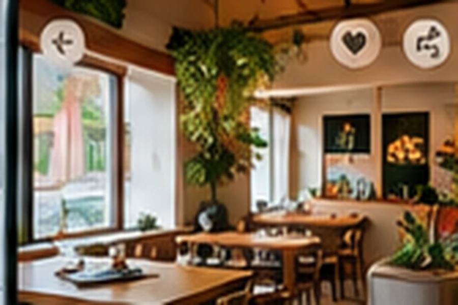 Warm interior of a Korean café